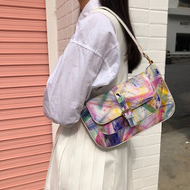 Fat fat homemade bag female 2021 new ins super fire graffiti shoulder all-match casual net red armpit bag female tide