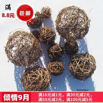 Christmas decoration rattan ring rattan ball pine cone wood chips natural soil Poria photography props decoration background ornament ball
