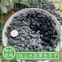 Black stone dry landscape stone black stone rice machine grinding stone small pebbles Japanese garden landscape dark gray