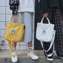 Primary school student Tutorial Handbag Girl Homework Carrying Book Slanted Satchel Kindergarten Trumpet Waterproof Schoolbag Canvas Bag