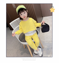 Girls fake two-piece set 2021 new childrens sweater foreign style two-piece baby spring childrens clothing casual long sleeve