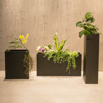 Iron outdoor gardening flower box green planting floor flower trough partition flower bed hotel shopping mall square courtyard combination