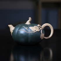 Melon fun pot Yixing original mine Huanglongshan section mud powder pure handmade authentic famous tea pot