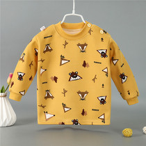 New baby warm clothes single top plus velvet thickened autumn winter baby 0-1-3 years old 4 children autumn clothes men