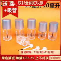10ml nail polish empty bottle glass brush bottle cylindrical silver nail polish glue bottle refilling Bottle potion bottle