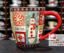 American original single LANG mug Christmas snowman party latte coffee cup big mouth painted latte cup