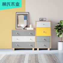 Lins wood industry Nordic three-bucket chest drawer drawer cabinet simple living room wall bedroom storage furniture DJ2E