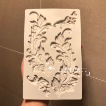 古风欧式复古浮雕花藤花瓣花边纹理翻糖蛋糕围边装饰滴胶模模具