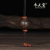 (Sinking floating single bead) Brunei production area natural old material full of oil agarwood log pendant pendant pendant men and women Fidelity