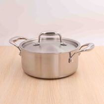 Good stock 18 10 stainless steel stockpot 20cm saucepan steamed pan braised congee pan home thickened double ear induction cookers universal