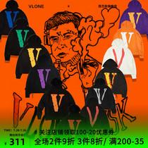 Off-code clearance VLONE sweater Valentines Day black and green smiley face big V guerrilla store limited beauty tide Wang Yibo with the same