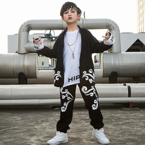 Childrens hip-hop suit hip-hop boys performance costumes Chinese style handsome long-sleeved costumes girls jazz dance costumes