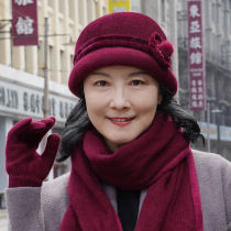 Mother hat female winter middle-aged and elderly wool hat mother-in-law grandmother basin hat old lady old warm knitted hat