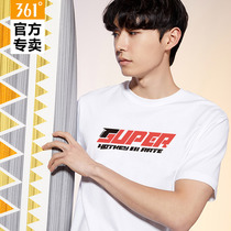 361 Mens Short Sleeve T-shirt Mens 2021 Summer Cotton Letters Personality Print Official Casual Short Sleeve