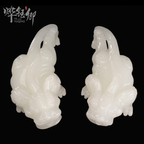 Jade lucky Pixiu decoration pair of large Feng Shui living room office table Home home decoration opening gift