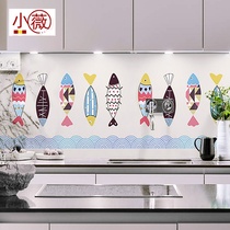 Kitchen anti-oil sticker self-adhesive cabinet hearth with wall waterproof wall paper high temperature resistant wallpaper decoration tile wall applid
