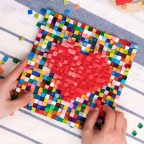 diy small granular insertion of love building blocks photo frame self-assembling heart-shaped block painting girl's birthday gift wisdom creative