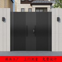 Modern Iron Art Door Villa Courtyard door stainless steel shutter portal Outer yard single double open door aluminum alloy Wall door
