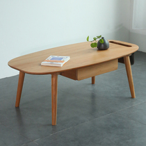 Nordic Solid Wood Log Black Walnuts Wood Tea Table White Oak Cloth Bag Tea Table Cherry Wood Oval Brief tea Water Chapo