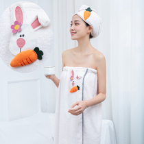 Bath towel can be worn can be wrapped household cotton water absorption quick-drying without hair net red dressing dress female summer 2021 New