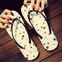 Flip-flops female summer non-slip bathroom simple flat bottom students cute clip flat heel splint sandals fashion outside wear