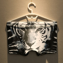 Mens underwear mens summer ultra-thin boxer pants ice silk personality trend youth BAO WEN printed breathable boxer shorts