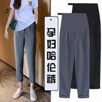 Pregnant woman pants summer thin Harun pants casual pants 90% pants loose outside wearing smoke tube pants spring and summer small sub pants