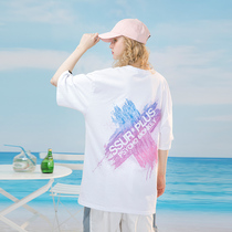 (Sydney recommended) PCMY ice cream paint short sleeves ins Tide brand net red couples men and women loose Hong Kong style T-shirt