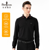 Biyin Lefen autumn high-end business casual lapel long sleeve T-shirt mens modal stretch anti-wrinkle polo shirt