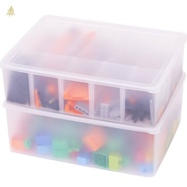 Transparent storage box Plastic wardrobe finishing box Covered storage box Large snack clothes toy storage box