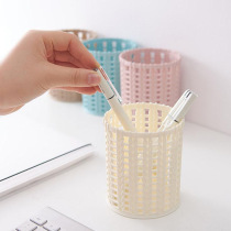 Simple hollow pen holder storage box desktop creative multi-function student round rattan anti-rattan plastic office storage tube