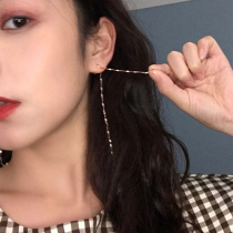 Tassel earrings Korean temperament Net red long earrings women 2020 New Tide suitable for big face thin earrings