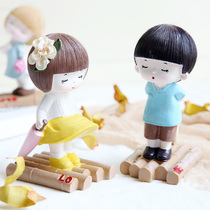 Fans makeup New Wedding home bedroom ornaments couple resin doll friends wedding gifts wedding decorations