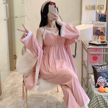 Three sets of Moon clothes summer thin post-natal pregnant womens pajamas summer nursing breast-feeding clothes home clothing set women