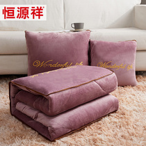 Hengyuanxiang plus velvet car pillow quilt dual-purpose office nap blanket two-in-one coral velvet cushion quilt