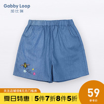 Gabriel childrens clothing summer new girl denim shorts middle-aged childrens rest denim pants