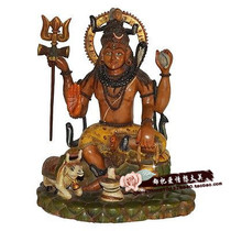 Indian characteristics sculpture statue ornaments Crafts Lord Shiva hand carved statue Hand painted home