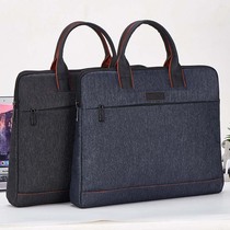 Jerry handbag men's bag women's briefcase simple business bag with water cup bag anniversary training meeting custom office file bag canvas Oxford cloth briefcase waterproof light carrying book bag