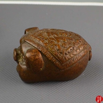 New antiques Miscellaneous Collection red copper copper handmade Fu pig Wen play tea pet coffee table decoration crafts