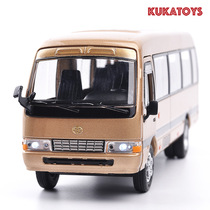  Simulation alloy car model 1:32 Toyota Coster business van large and medium-sized bus childrens toy gifts