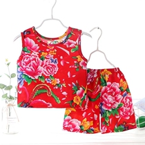 Northeast Grand Flower Baby Clothes Suit Children Summer Baby Great Flower Bub China Wind National Wind Air Conditioning Suit No Cuff Tide
