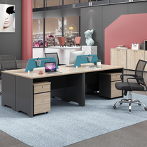 Desk office furniture minimalist staff station staff desk chair combined computer screen 4-6 people position