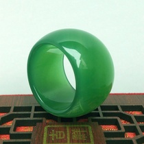 Natural green agate chalcedony finger Brazilian green agate ring men Green Agate Finger