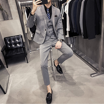 Mens casual suit jacket professional dress Korean trend slim handsome suit suit suit suit groom wedding dress