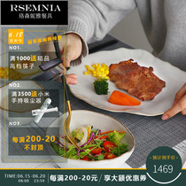 Rsemnia Day style cutlery breakfast One person Ceramics Nordic Retro Bowl Steak Knife Fork Dish Home Lovers Bowl
