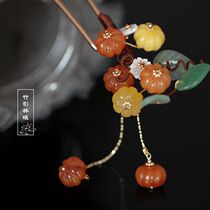 Cute pumpkin hairpin U-shaped hairpin Hanfu cheongsam accessories embellishment hair hair ornaments tassel hairpin hair ornaments female