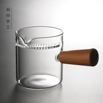 Solid wood side glass Crescent Road cup thickened tropical filter screen integrated tea ware Kung Fu Tea Cup accessories