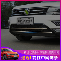 Volkswagen 2017-20 Tiguan L front bumper trim strip lower net decorative bright strip bumper modification