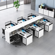 Zhongshan Zhuhai Staff Desk Office 4 People Employees Table And Chairs Combined Screen Holder Double Digit Financial Table