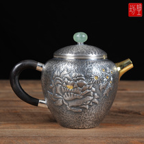 Fine workshop silver pot sterling silver 9999 Silver pot pure handmade Japanese sterling silver cooking teapot small bubble teapot